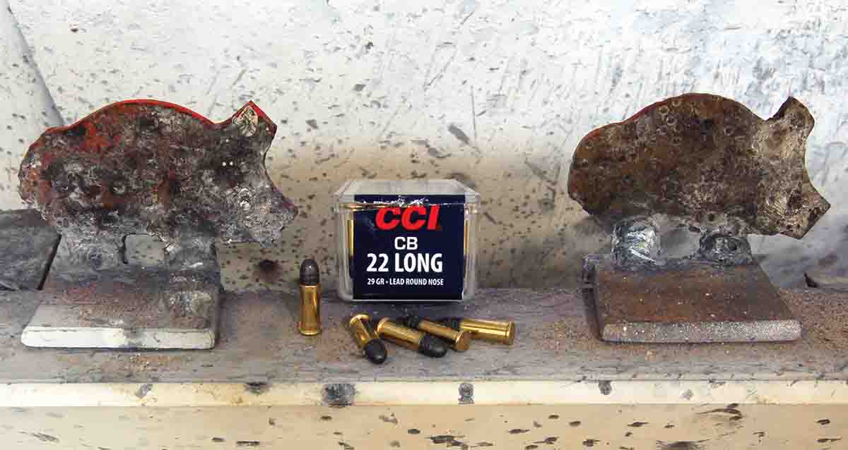 The soft report of CCI CB Long and the plunk of it striking steel tip-over targets brings back the sound of an old-fashioned shooting gallery.